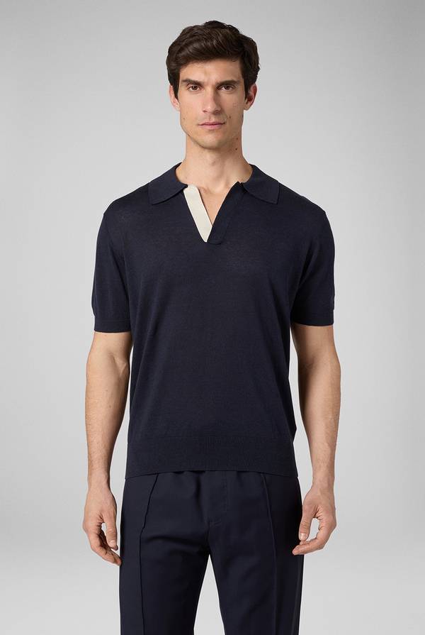 Pal Zileri Polo in maglia di lino e seta color senape Online