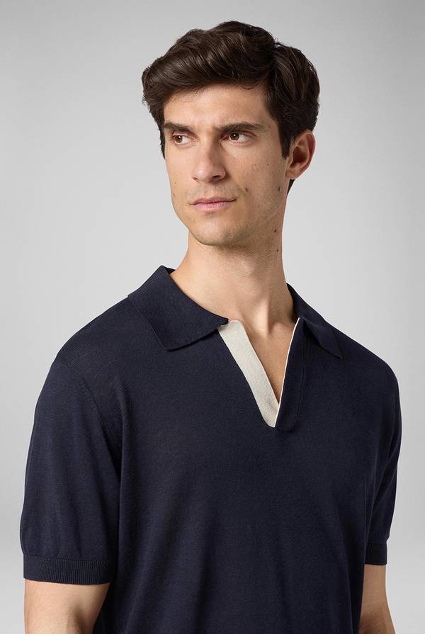 Pal Zileri Polo in maglia di lino e seta color senape Online