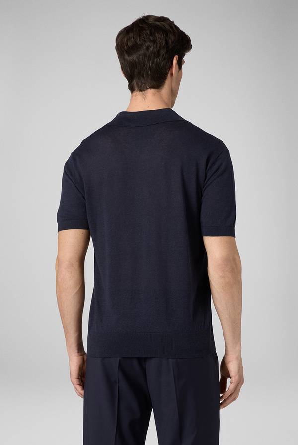 Pal Zileri Polo in maglia di lino e seta color senape Online