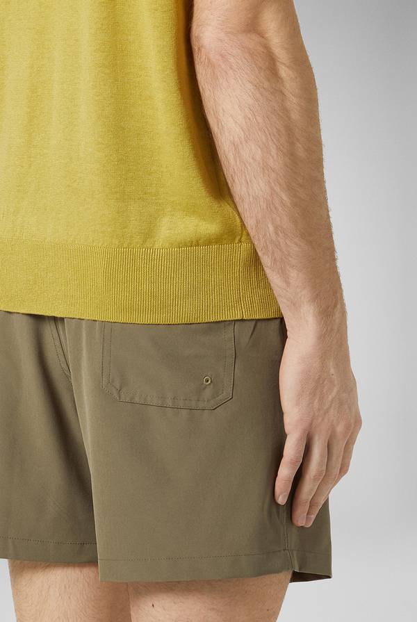 Pal Zileri Polo in maglia di lino e seta color senape In Vendita