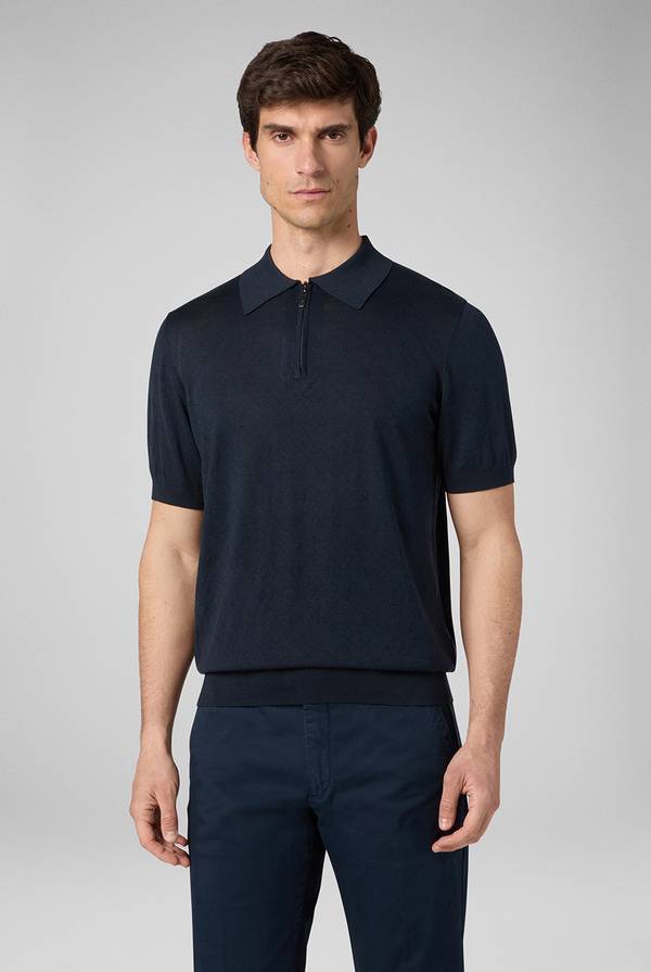 Pal Zileri Polo jacquard con monogramma pz Saldi Di Fabbrica