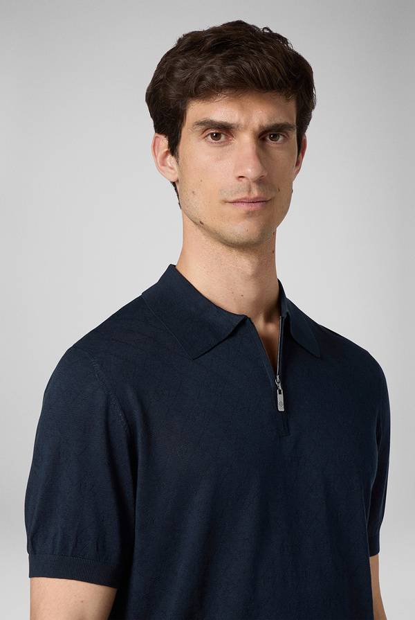 Pal Zileri Polo jacquard con monogramma pz Saldi Di Fabbrica