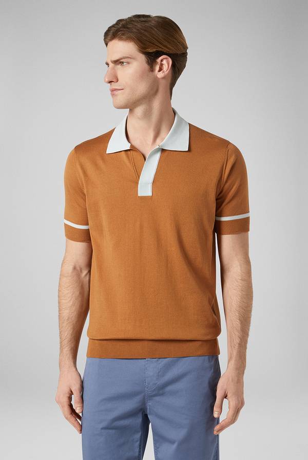 Pal Zileri Polo in maglia con dettagli a contrasto Moda