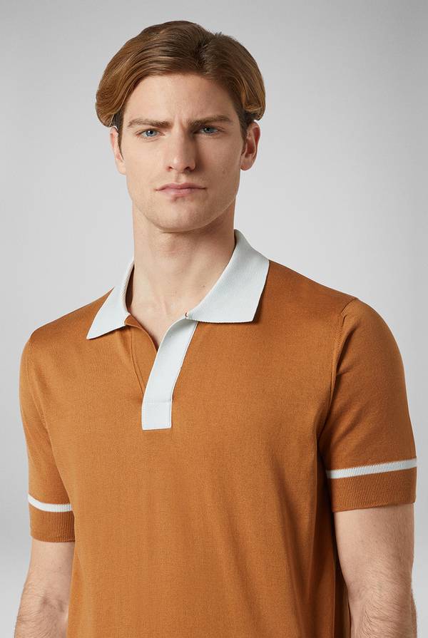 Pal Zileri Polo in maglia con dettagli a contrasto Moda