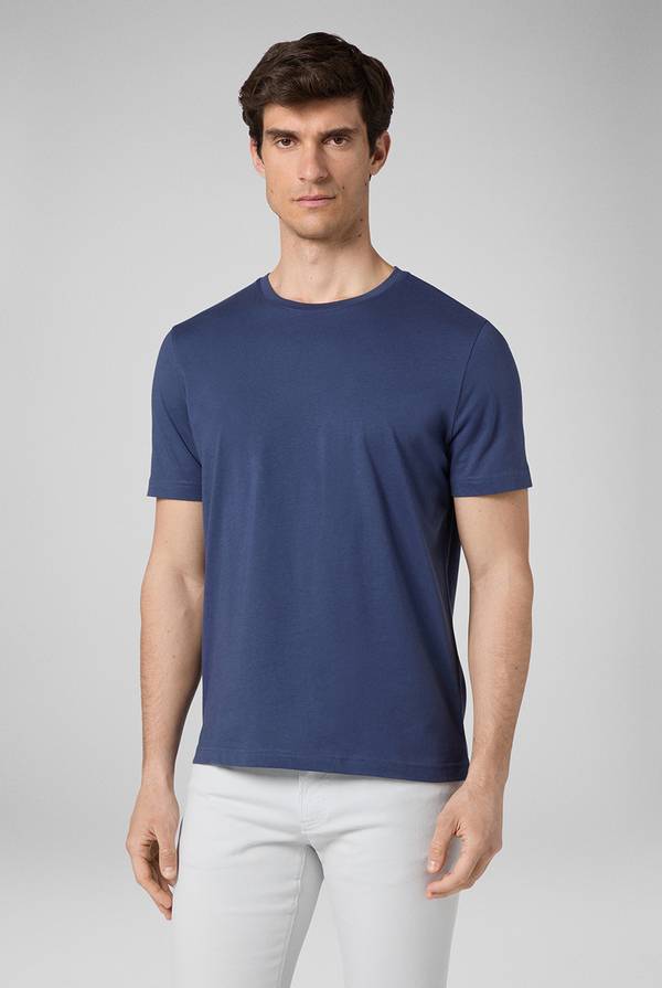 Pal Zileri T-Shirt in cotone nel colore blu Nuovo