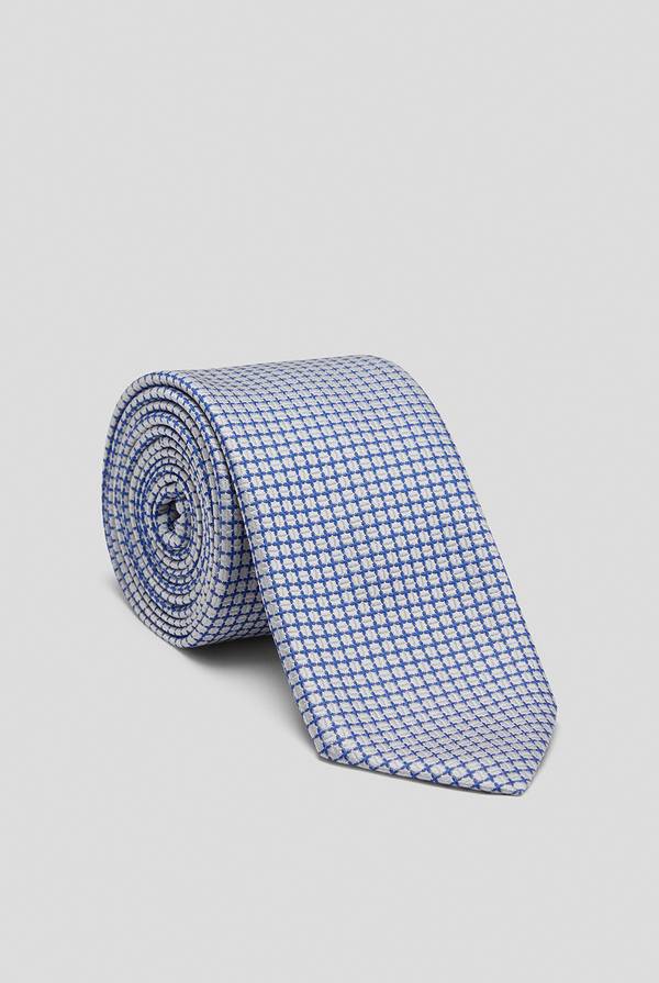 Pal Zileri Cravatta con micro lavorazione jacquard nei toni dell'azzurro
