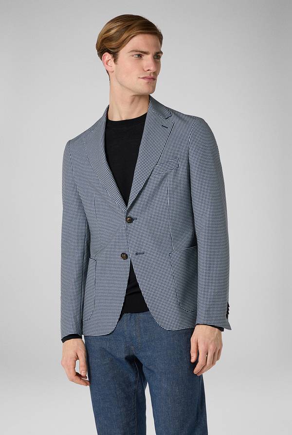Pal Zileri Giacca Effortless in jersey con motivo pied de poule Acquista Ora