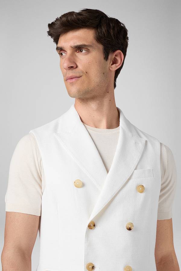 Pal Zileri Gilet doppiopetto bianco con macro bottoni In Vendita