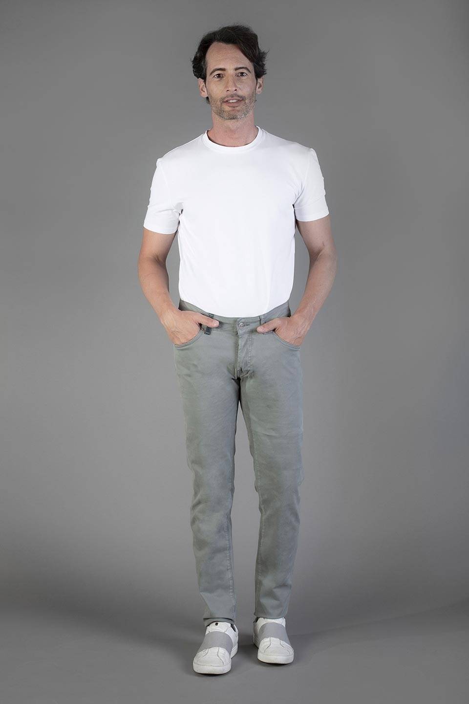 Paul Cortese Gabardine 5 tasche Grey Fino Al -60%