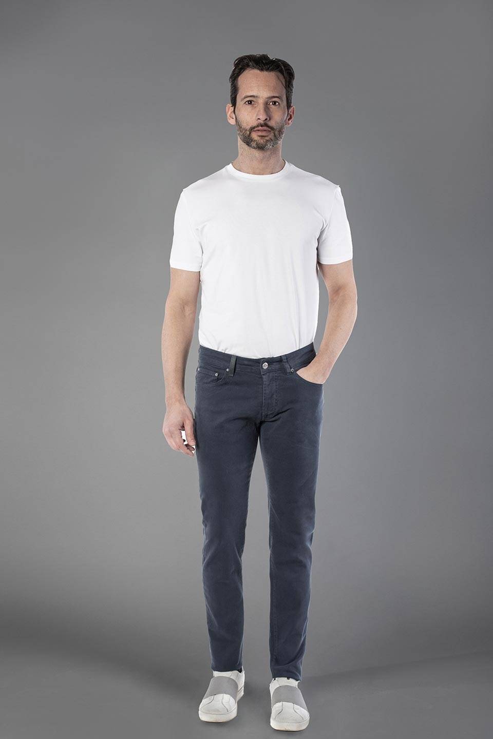 Paul Cortese Gabardine 5 tasche blue Shopping Online