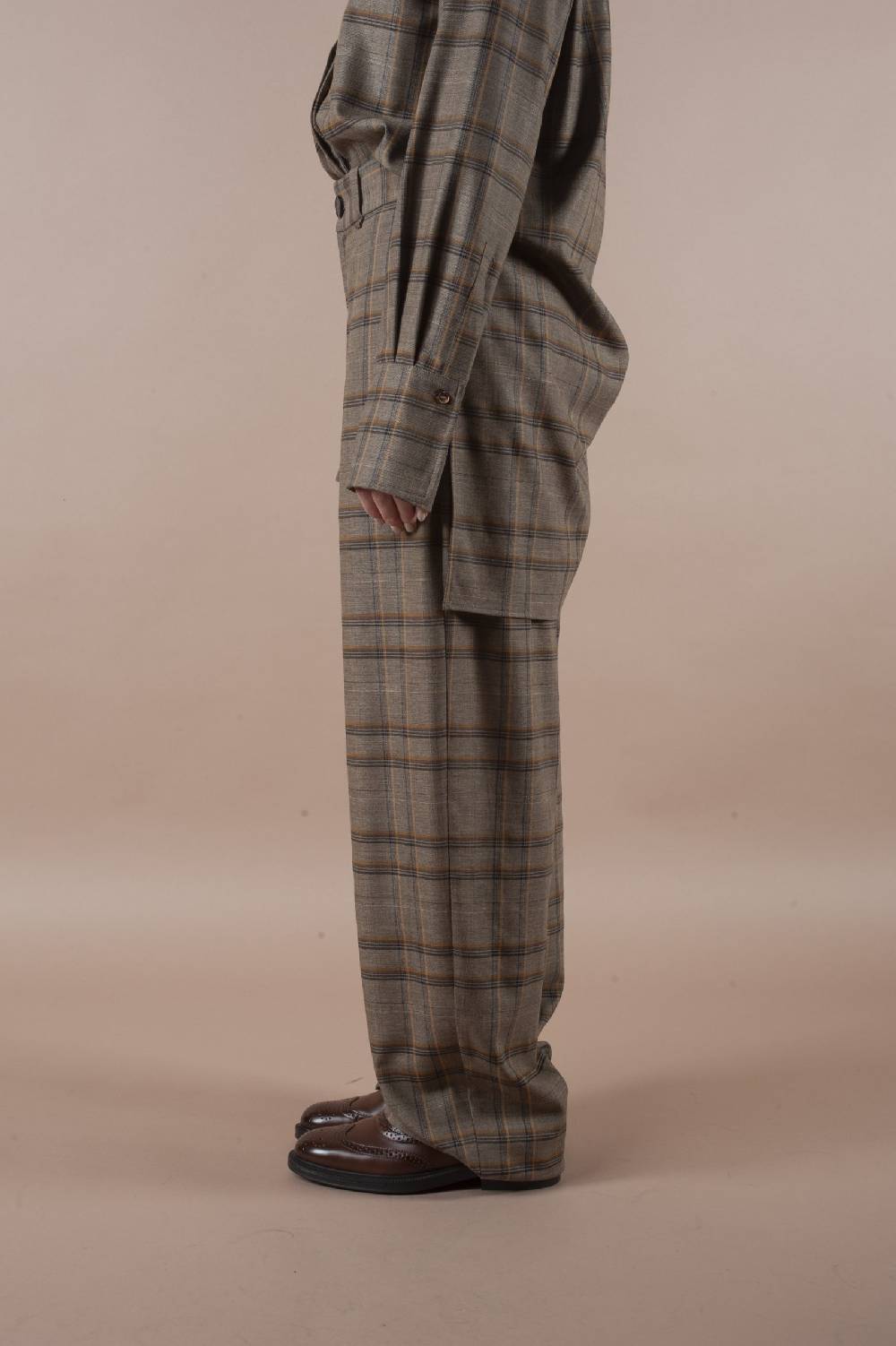 Pdr Phisique Du Role PHISIQUE DU ROLE MANNISH PANTS IN LIGHT TARTAN VIRGIN WOOL Pezzi Unici
