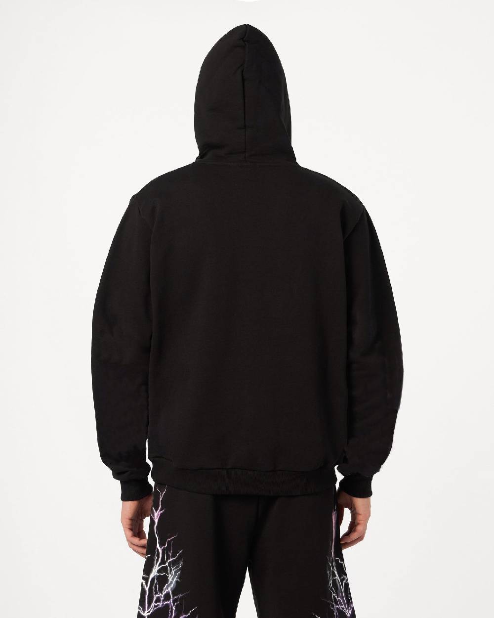 Phobia Archive FELPA CON CAPPUCCIO NERA CON FULMINI ROSSO GRIGIO ARANCIONI Fino Al -60%