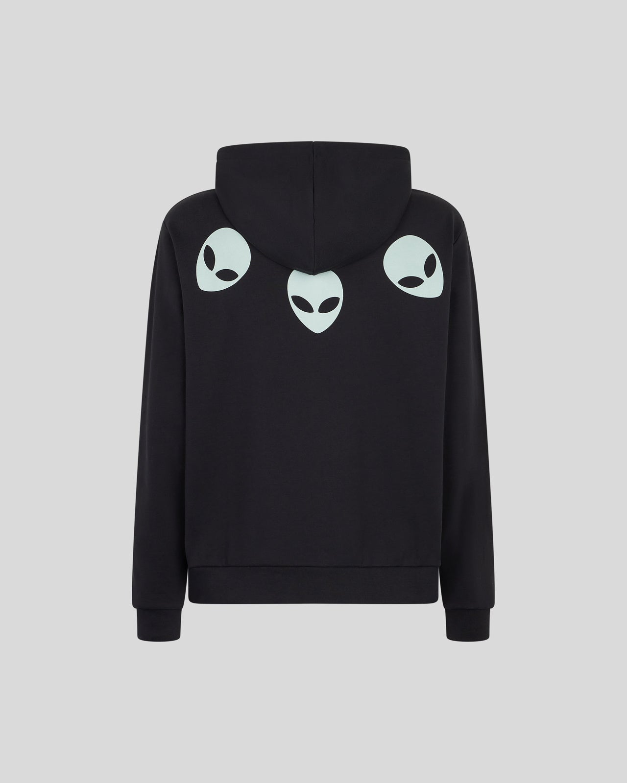 Phobia Archive FELPA NERA CON GRAFICA TRIPLE ALIEN FOSFORESCENTE Economico