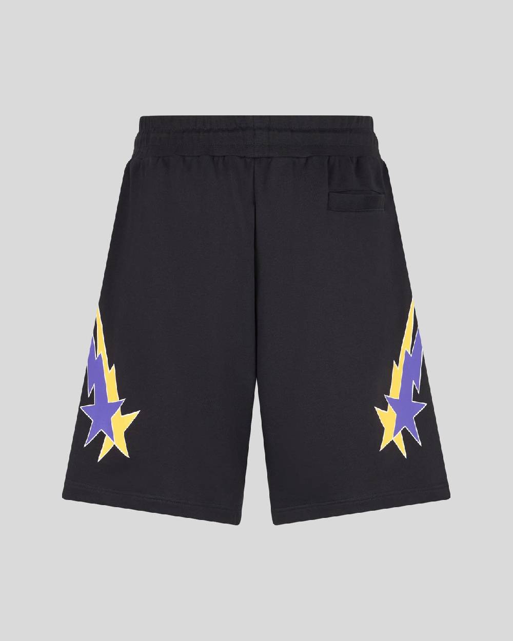 Phobia Archive PANTALONCINO NERO CON GRAFICA STARRY LIGHTNING GIALLA E VIOLA Vendite Flash