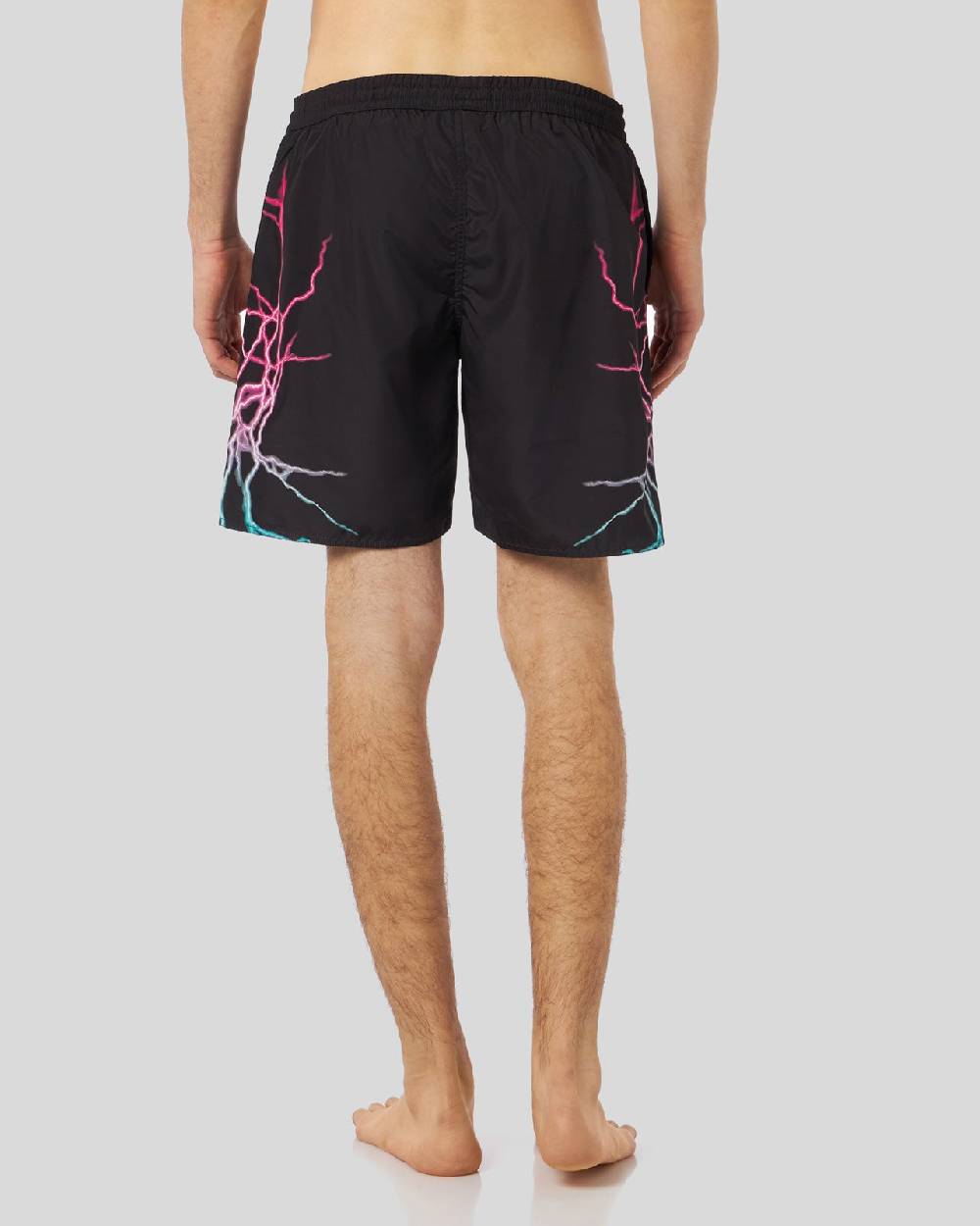 Phobia Archive COSTUME DA BAGNO NERO CON FULMINI BICOLORE ROSA E BLU In Saldo