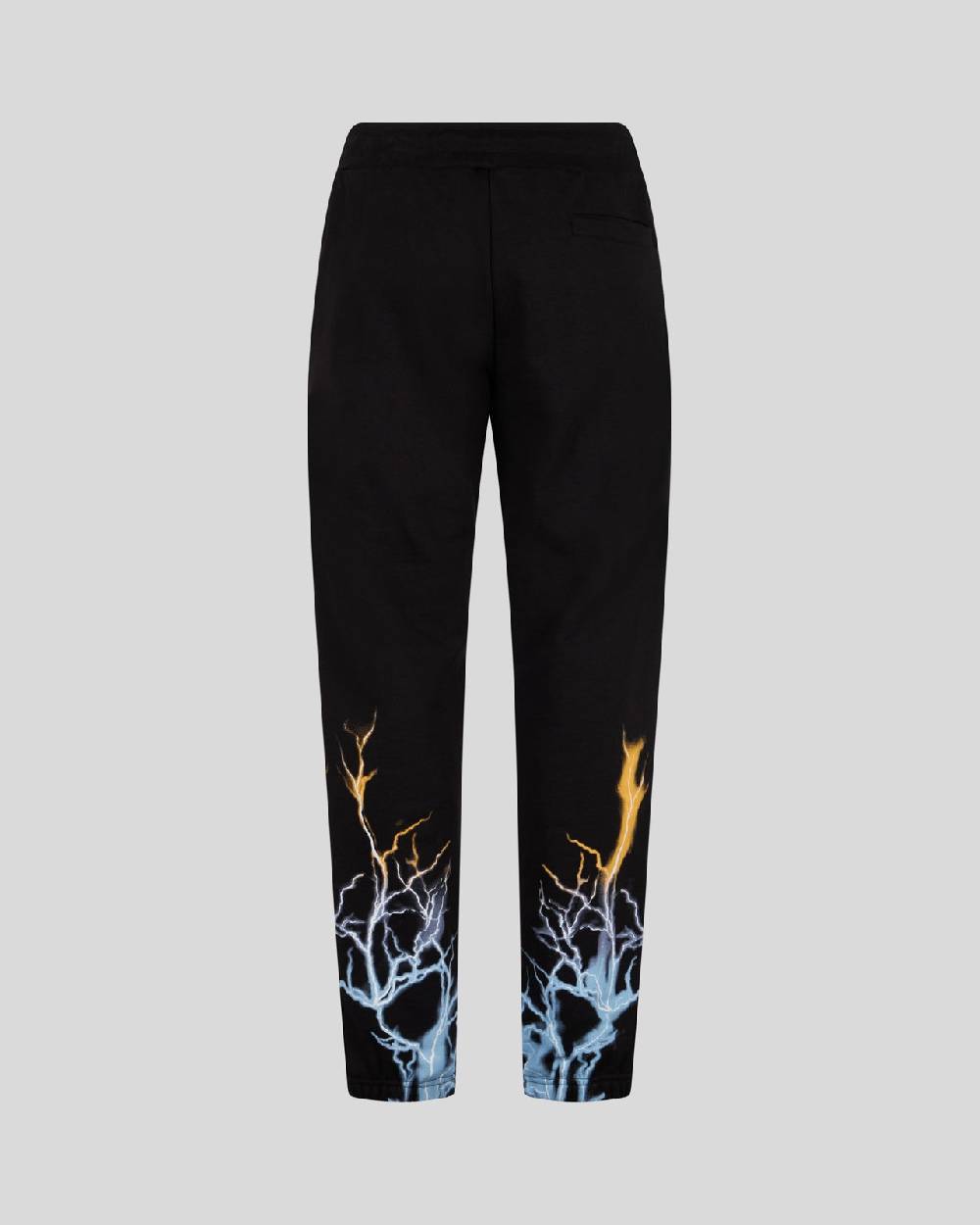 Phobia Archive PANTALONCINO NERO CON STAMPA FULMINE BICOLORE GIALLO E BLU 2025