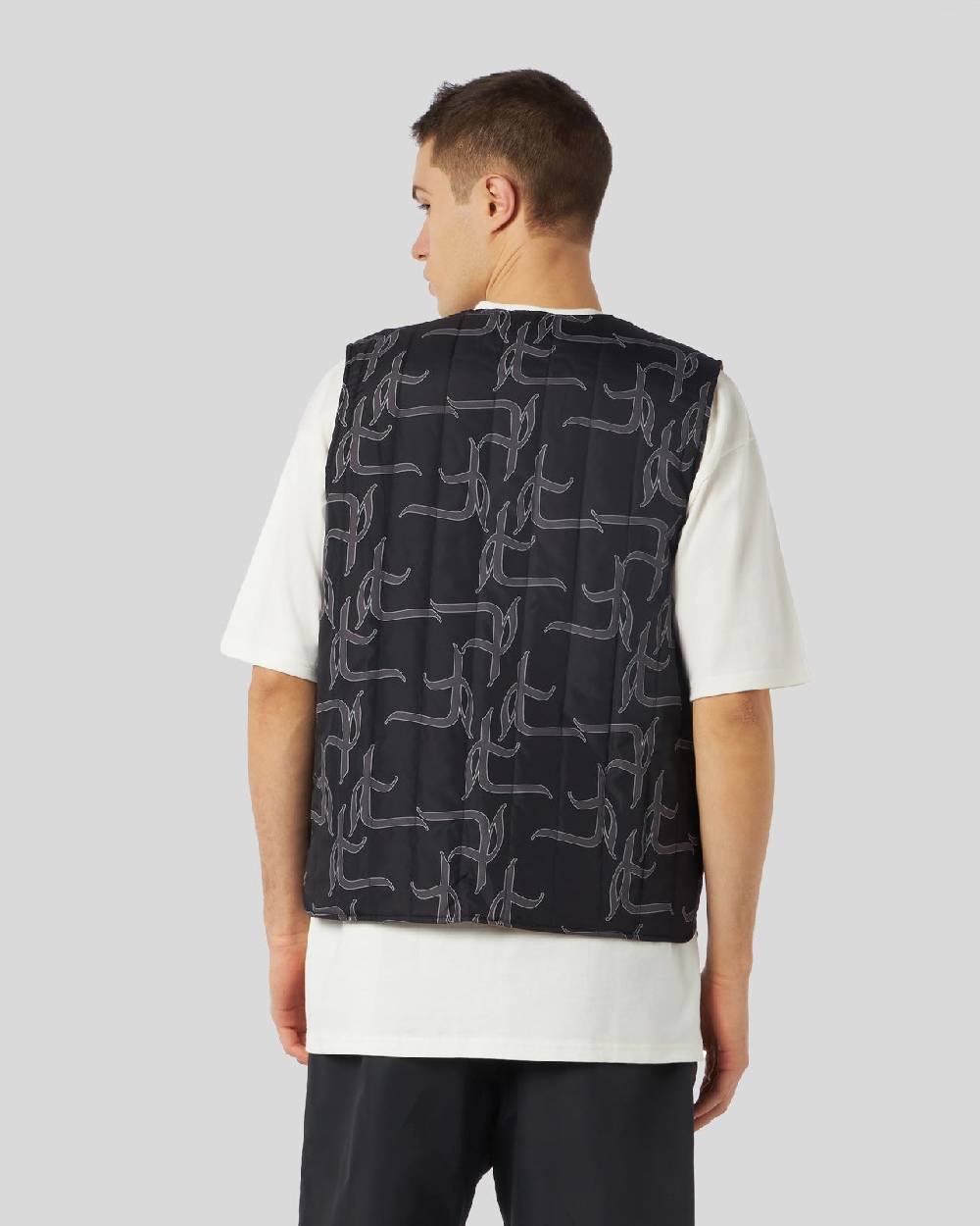 Phobia Archive GILET DOUBLE FACE CON LOGO GOTIC P ALL OVER ED ETICHETTA METALLICA Pezzi Unici