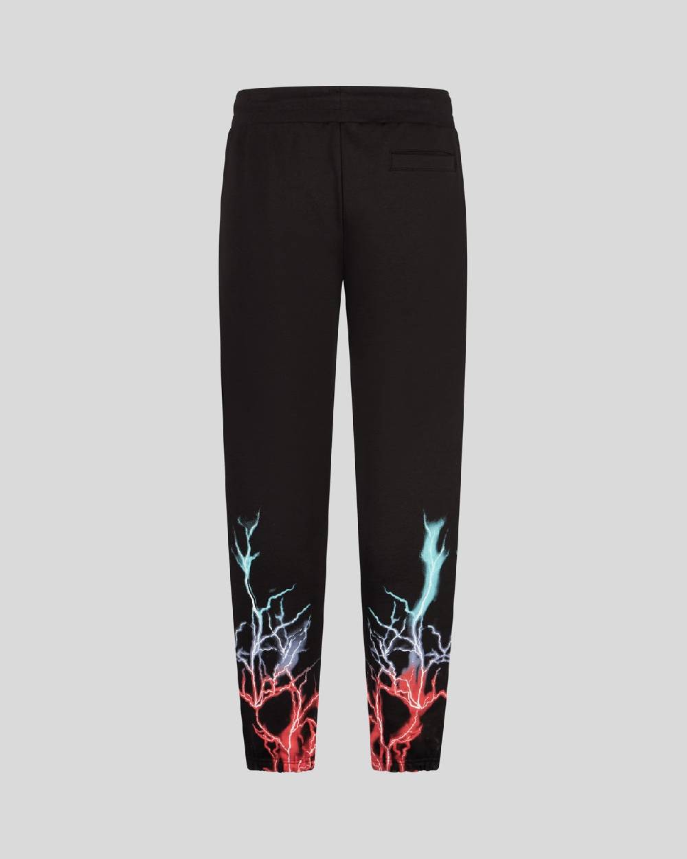 Phobia Archive PANTALONCINO NERO CON STAMPA FULMINE BI-COLORE ROSSO E BLU Consegna Veloce