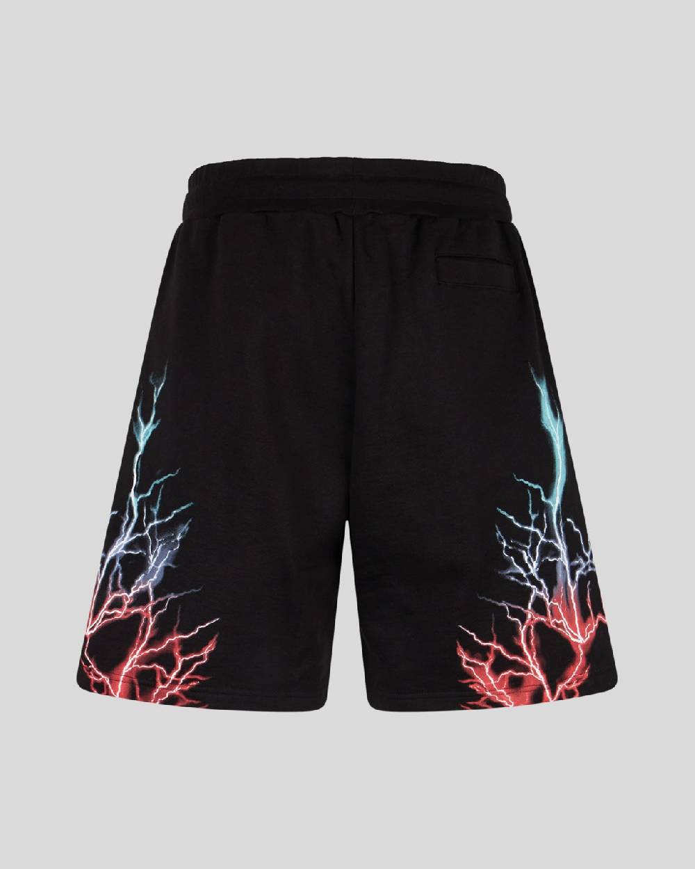 Phobia Archive PANTALONCINO NERO CON FULMINI BICOLORE ROSSO E BLU Shopping Online