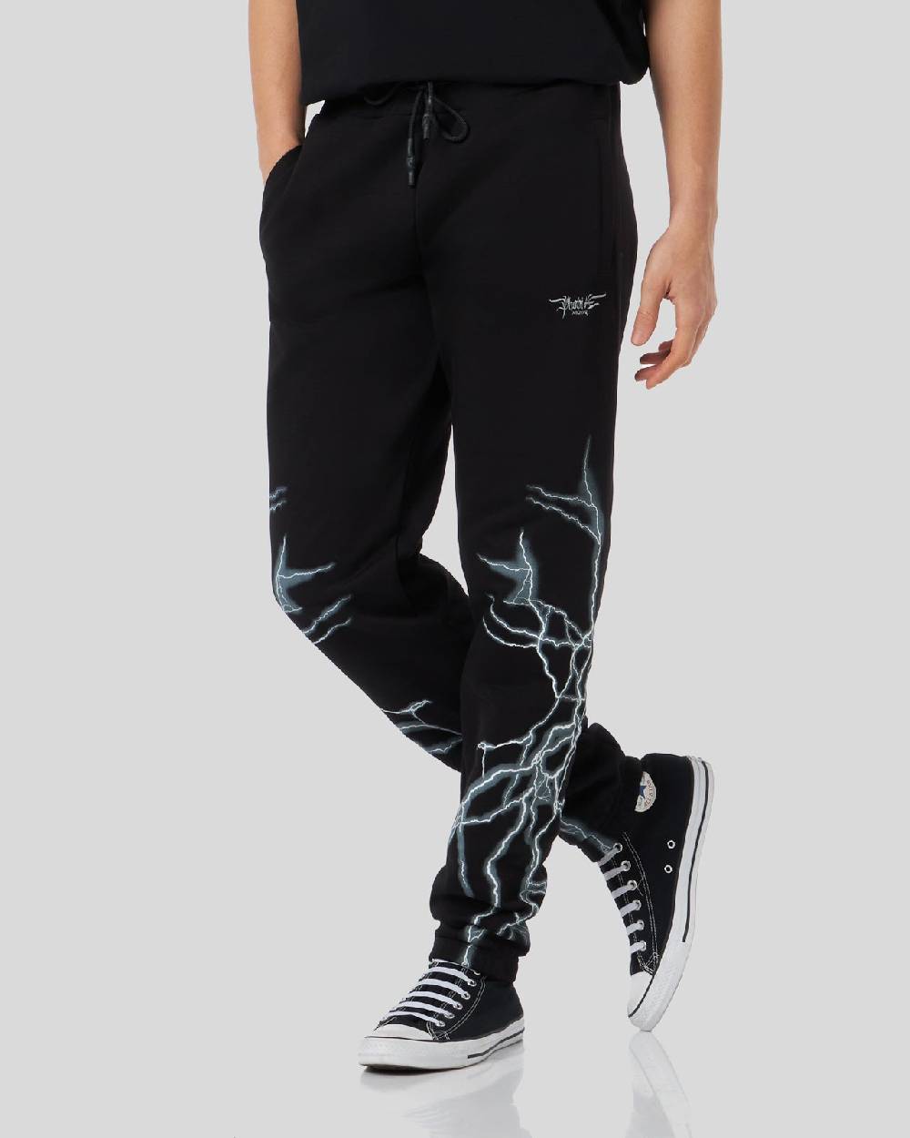 Phobia Archive PANTALONE NERO CON FULMINE LATERALE BIANCO Vendita