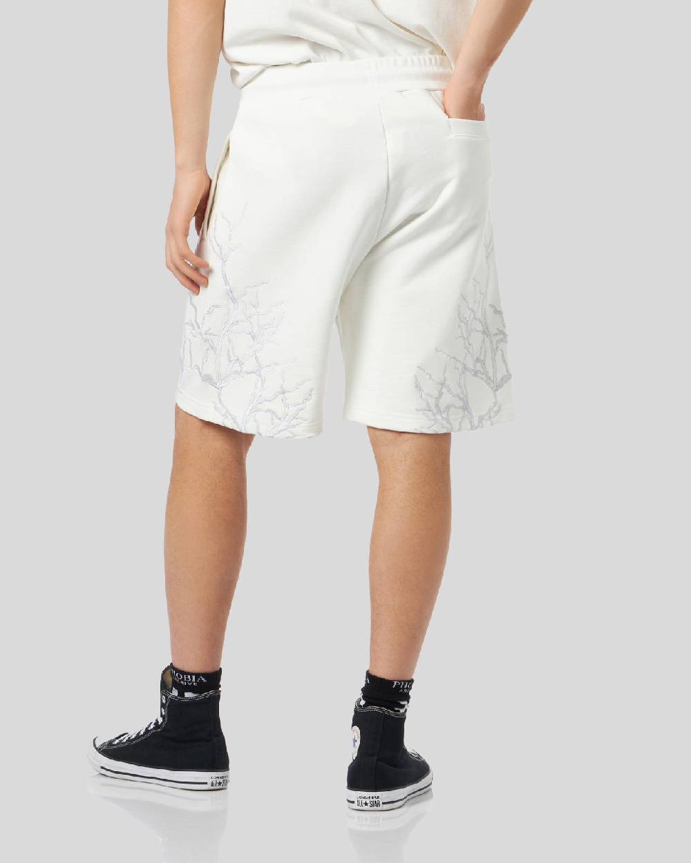 Phobia Archive PANTALONCINI BIANCHI CON FULMINI GRIGI Consegna Veloce