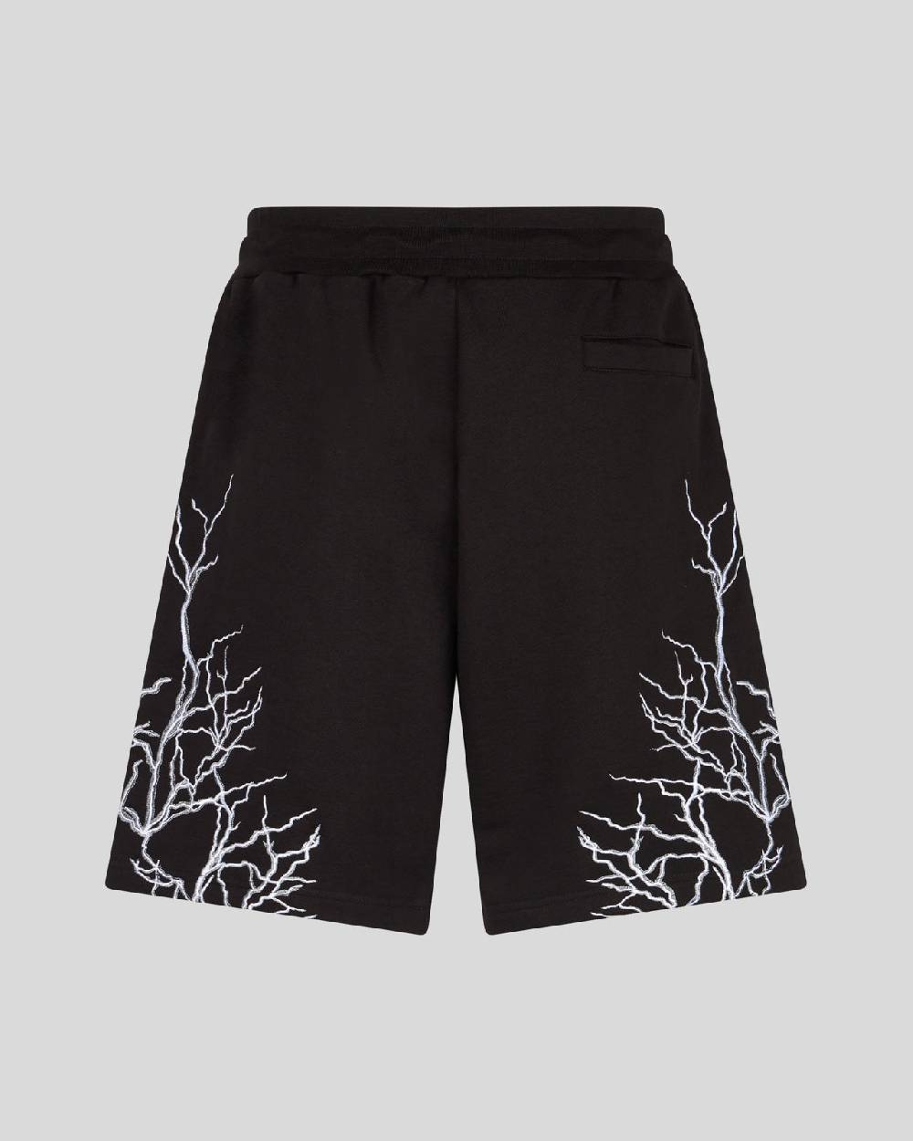 Phobia Archive PANTALONCINI NERI CON FULMINI RICAMATI GRIGI Vendite Flash