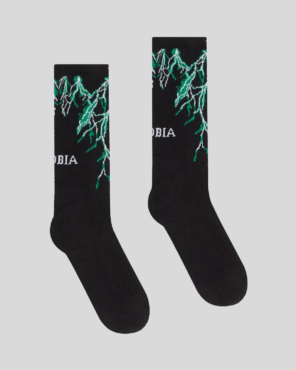 Phobia Archive CALZE NERE CON FULMINI VERDI