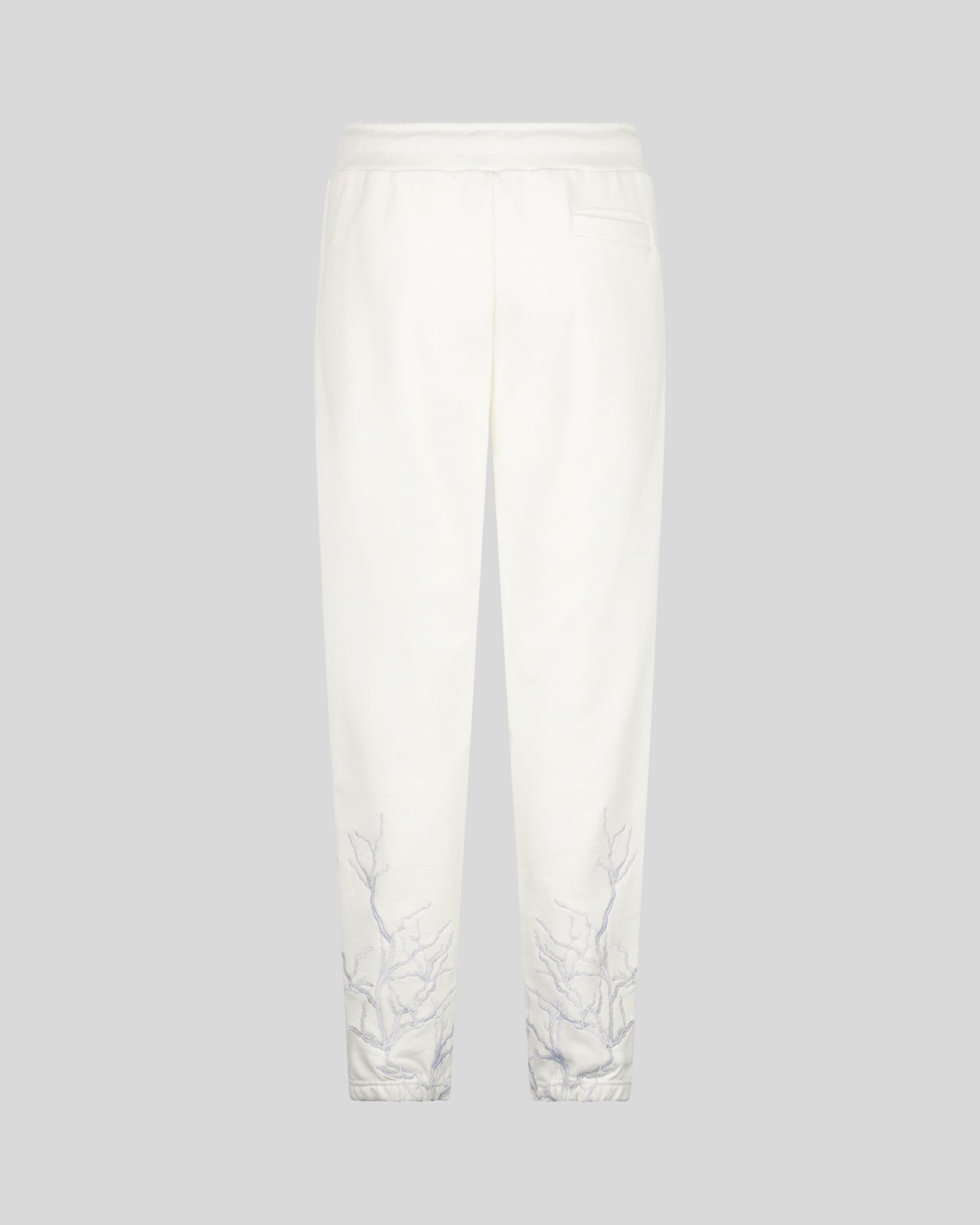 Phobia Archive PANTALONE BIANCO CON FULMINE GRIGIO RICAMATO Vendita Economica
