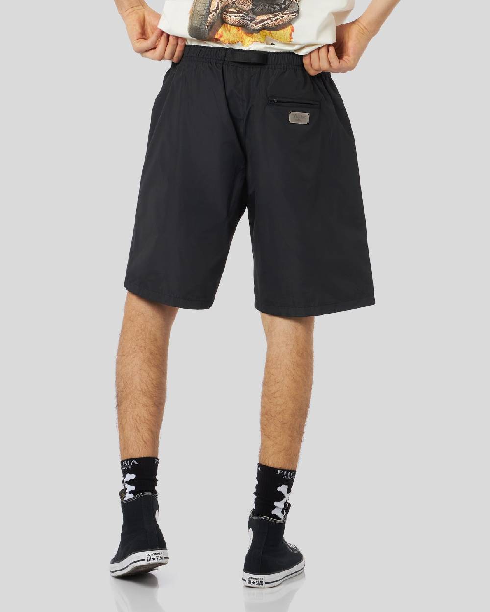 Phobia Archive PANTALONCINO CARGO NERO CON LOGO GOTIC P Promozione Limitata