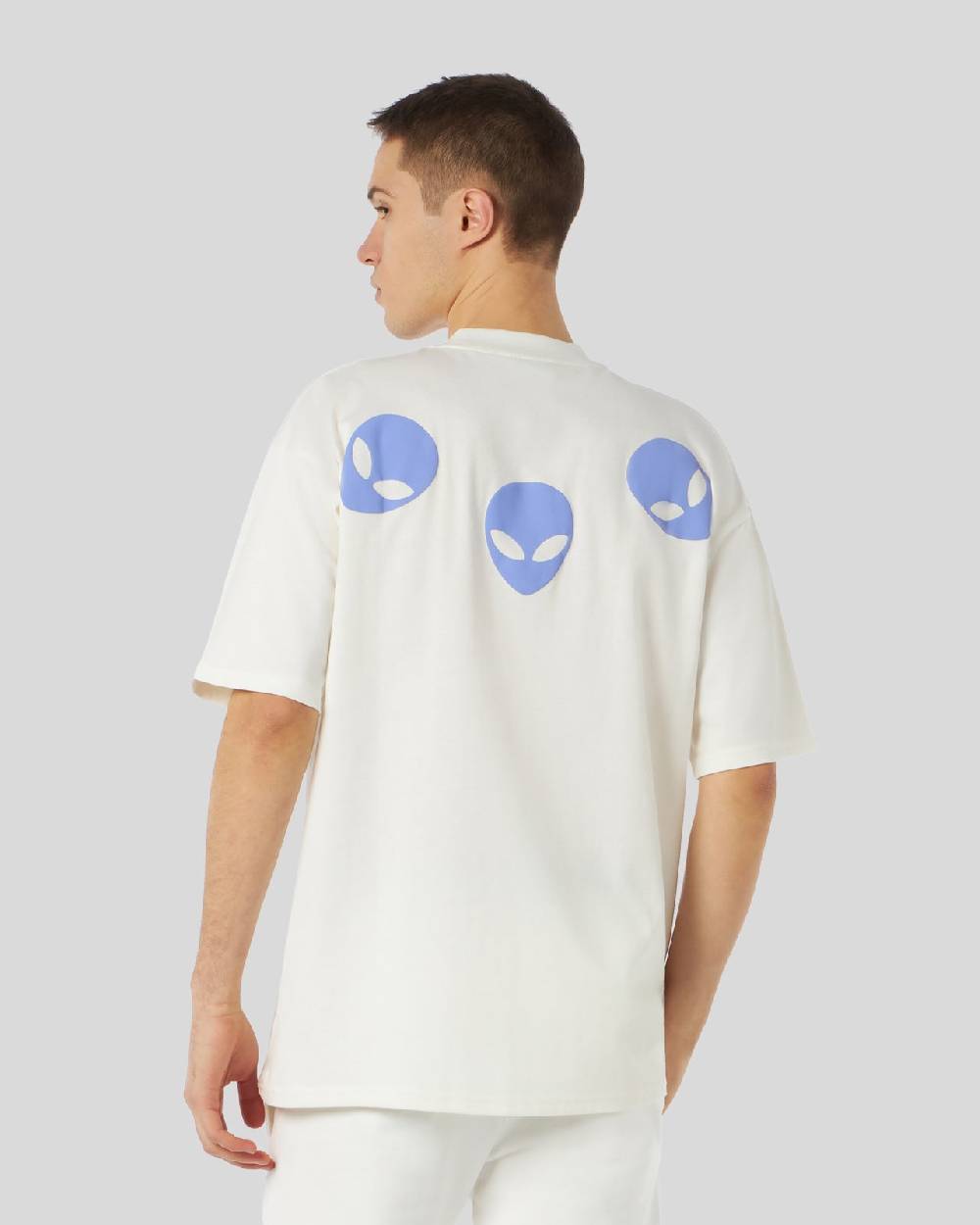 Phobia Archive T-SHIRT BIANCA CON GRAFICA TRIPLE ALIEN VIOLA Shopping Online