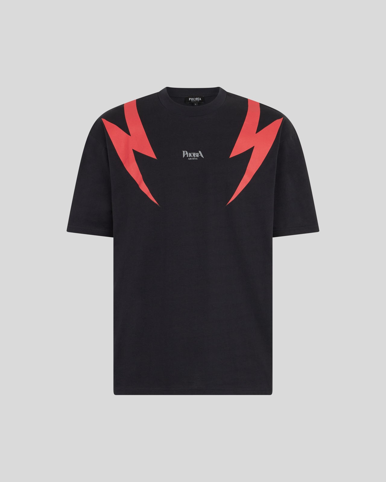 Phobia Archive T-SHIRT NERA CON GRAFICA SCREAMING SKULLS ROSSA Sottocosto