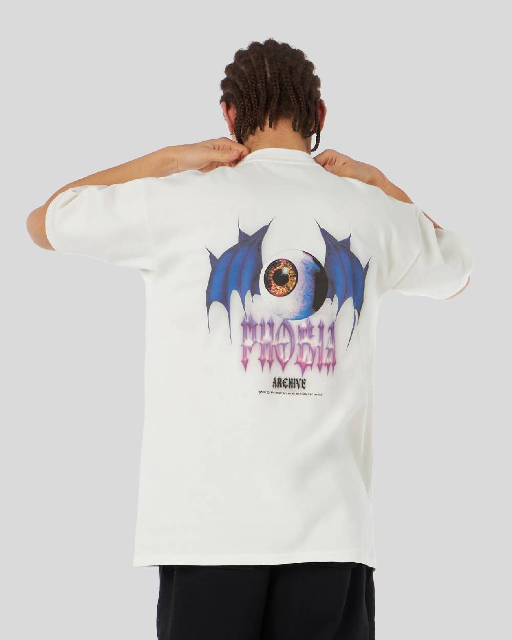 Phobia Archive T-SHIRT BIANCA CON GRAFICA BAT EYE BLU Online