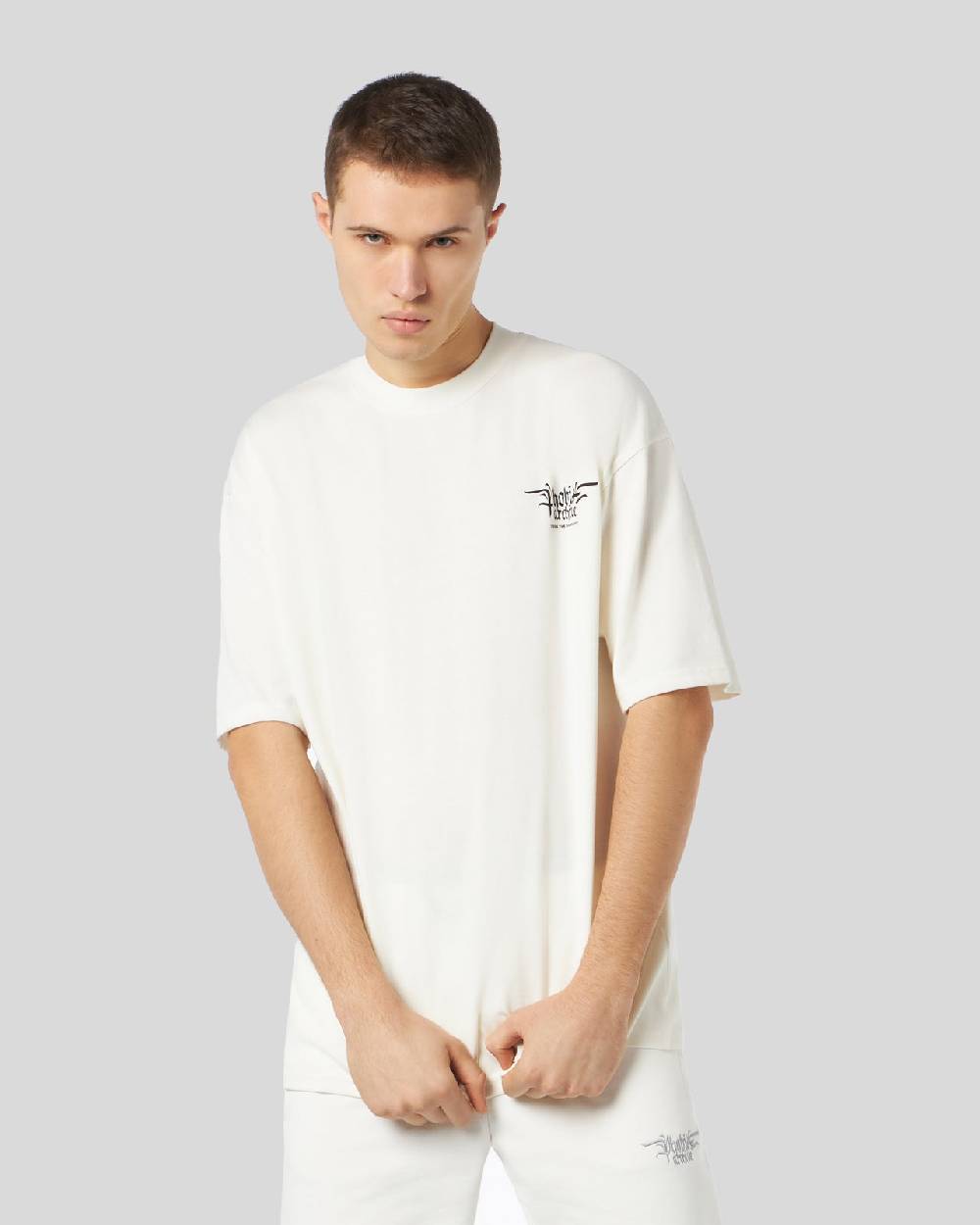 Phobia Archive T-SHIRT BIANCA CON GRAFICA FIERY COBRA VIOLA Outlet
