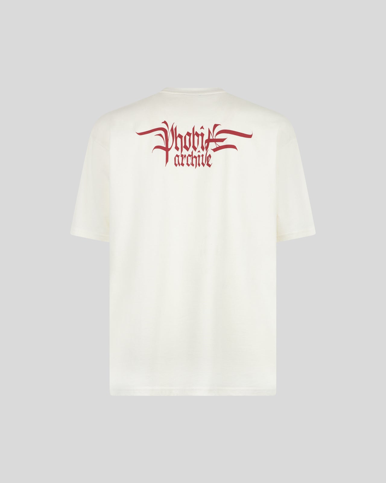 Phobia Archive T-SHIRT BIANCA CON GRAFICA TRIPLE SKULL ROSSA Saldi