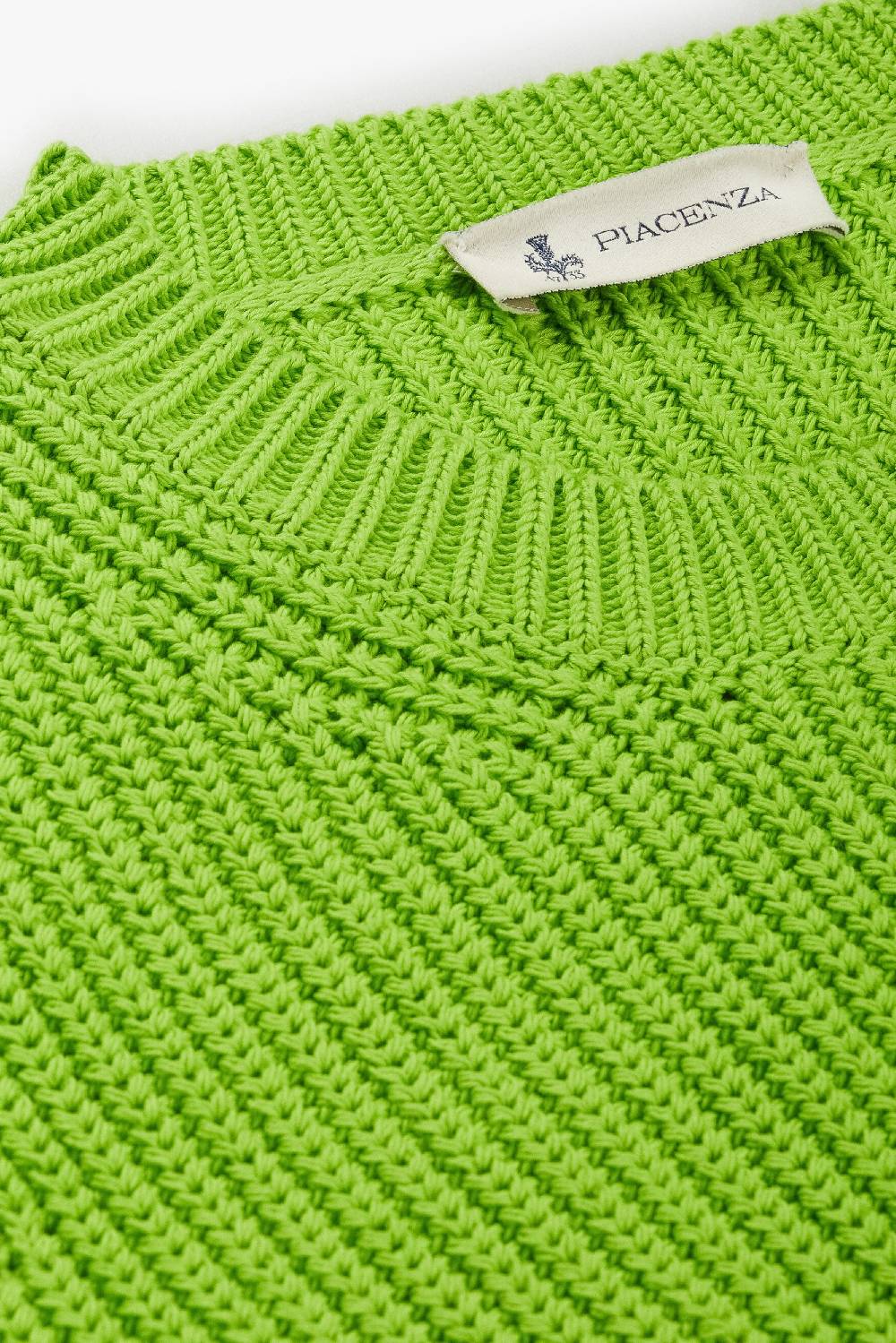 Piacenza 1733 Maglione cob stitch verde fluo Pezzi Unici