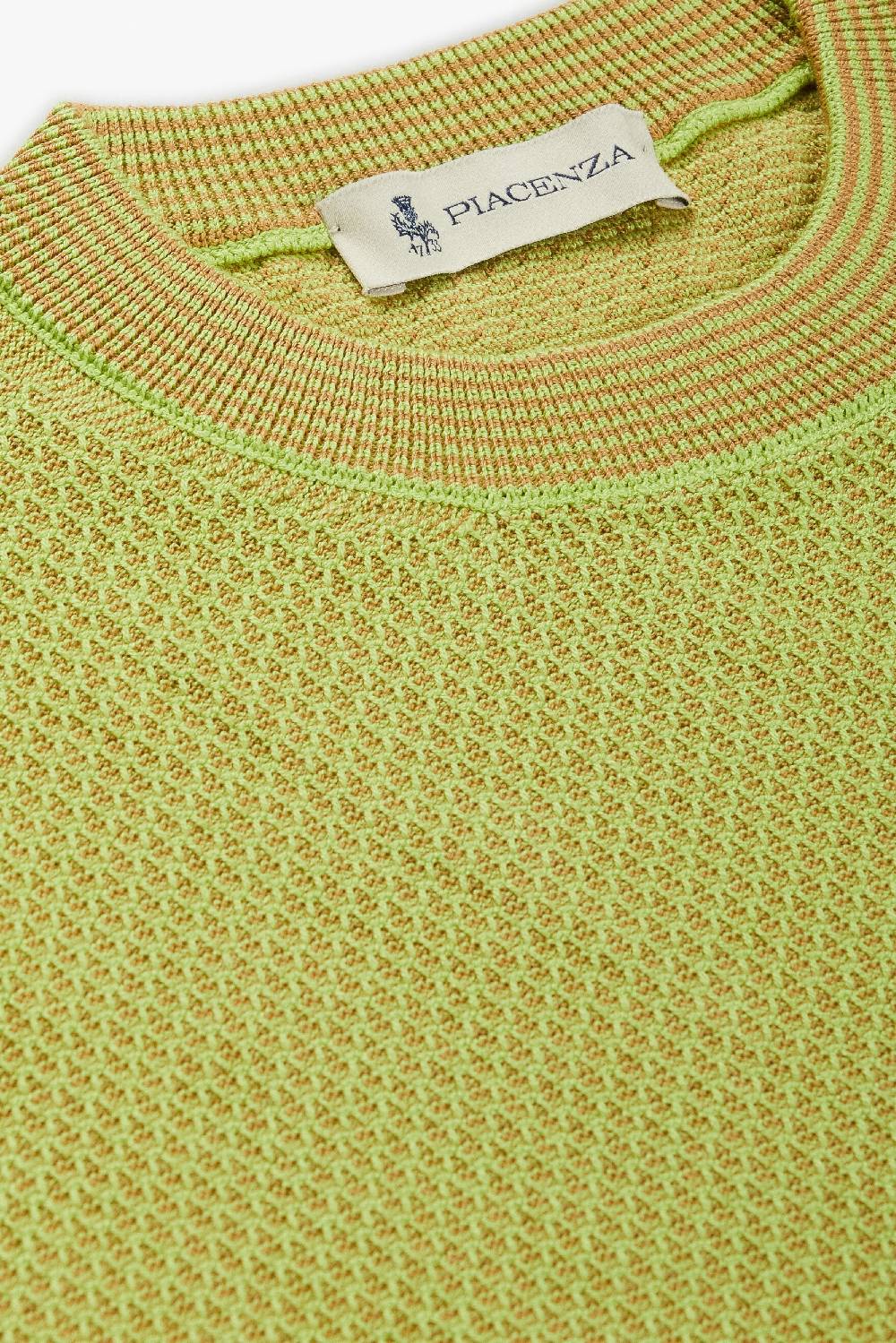 Piacenza 1733 Maglia maniche lunghe two tone slip verde fluo e naturale Qualità Garantita