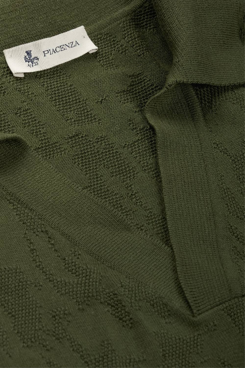 Piacenza 1733 Polo jacquard mesh camo verde scuro Convenienza