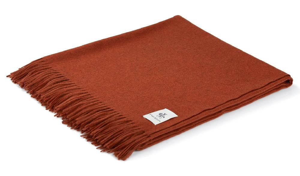 Piacenza 1733 Aeternum Plaid mattone in puro Cashmere Sconto