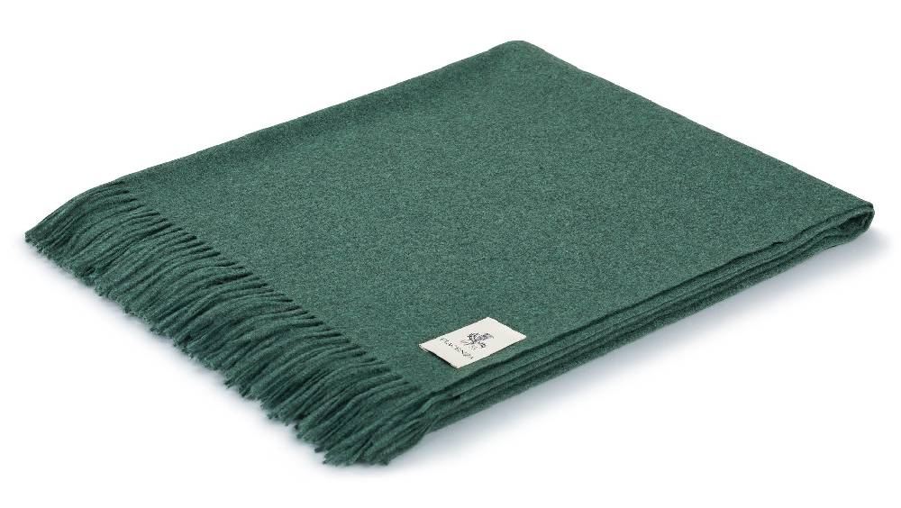 Piacenza 1733 Aeternum Plaid verde scuro in puro Cashmere Online