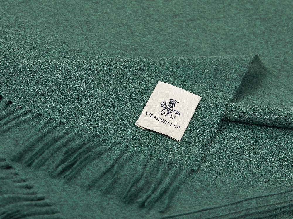 Piacenza 1733 Aeternum Plaid verde scuro in puro Cashmere Online