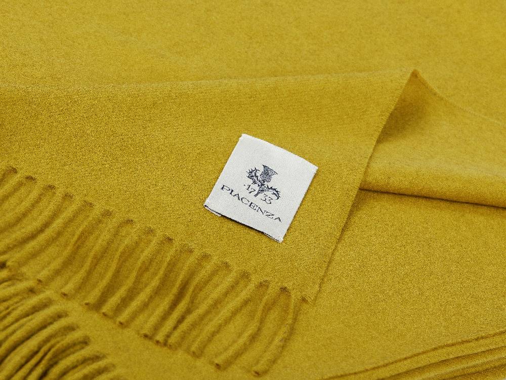 Piacenza 1733 Aeternum Plaid giallo in puro Cashmere In Vendita