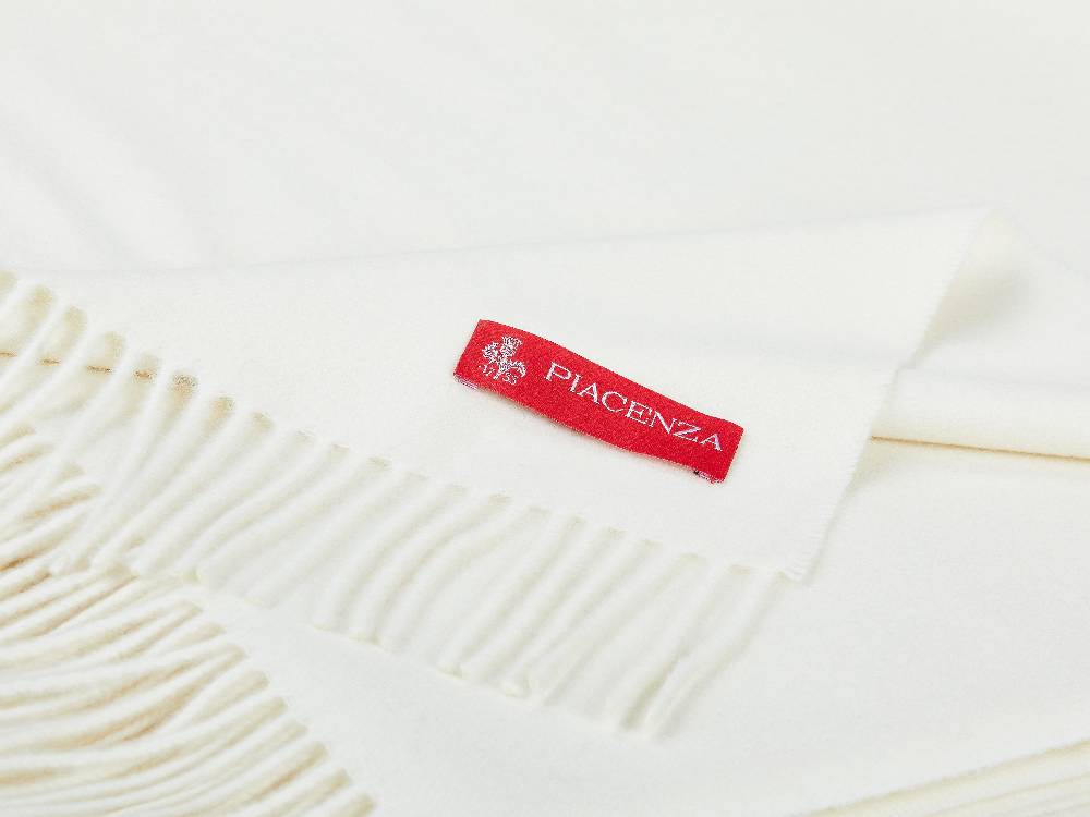Piacenza 1733 Aeternum Plaid bianco in puro Cashmere Offerte
