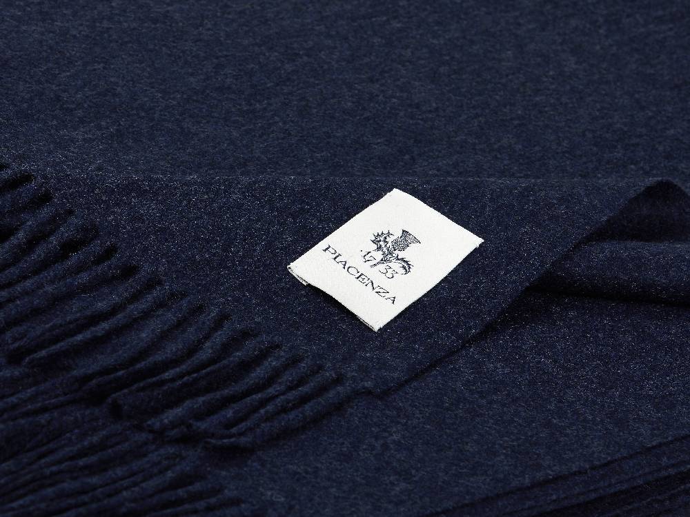 Piacenza 1733 Aeternum Plaid Navy in puro Cashmere Vendita Calda
