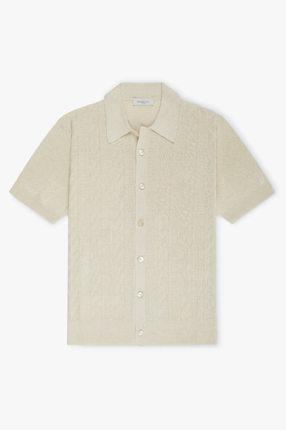 Piacenza 1733 Camicia maniche corte sand and wave panna
