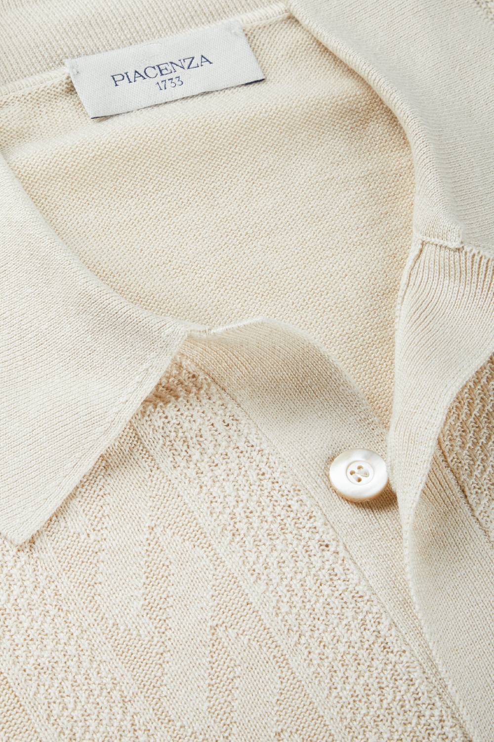Piacenza 1733 Camicia maniche corte sand and wave panna Economico