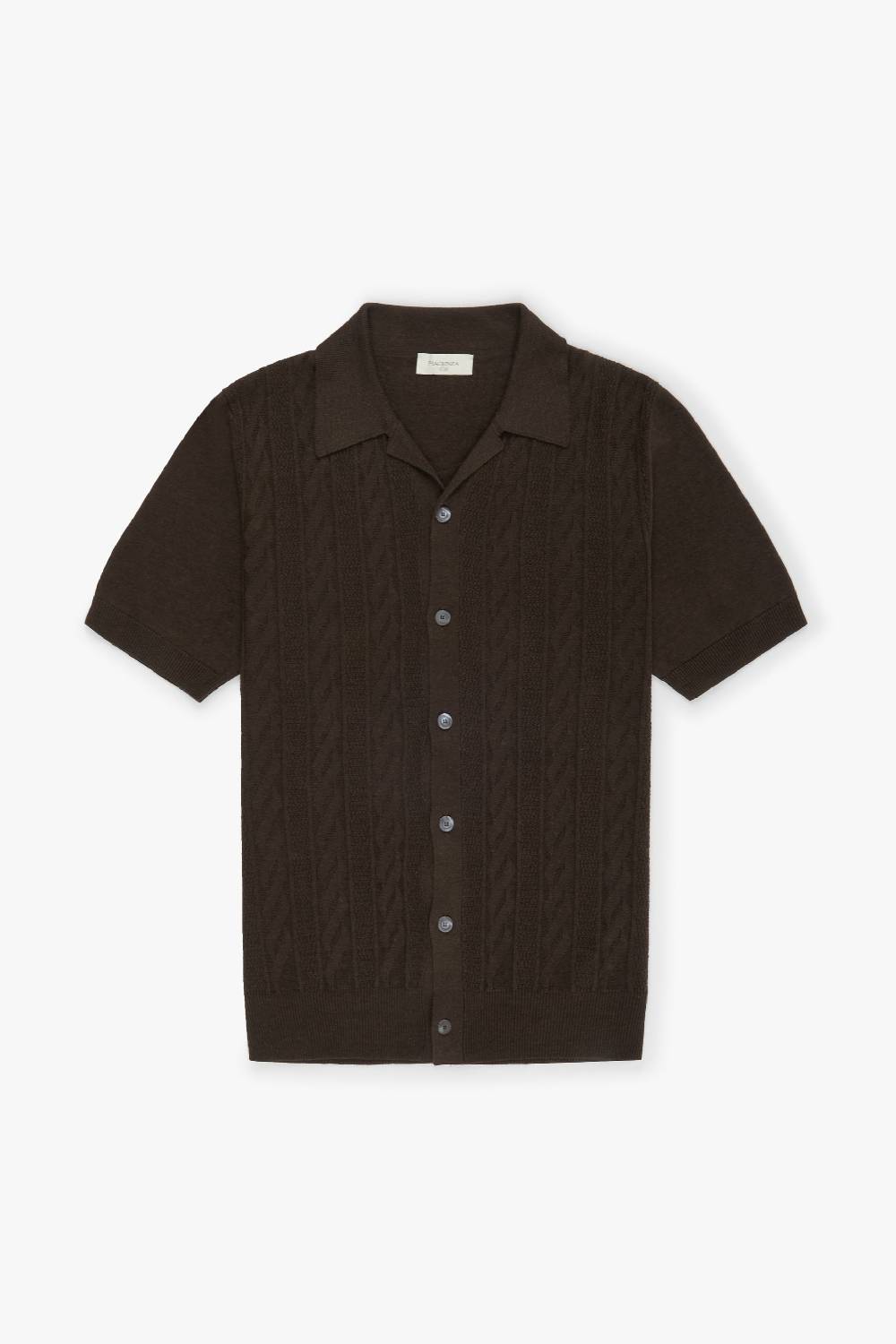Piacenza 1733 Camicia maniche corte sand and wave marrone Hotsell