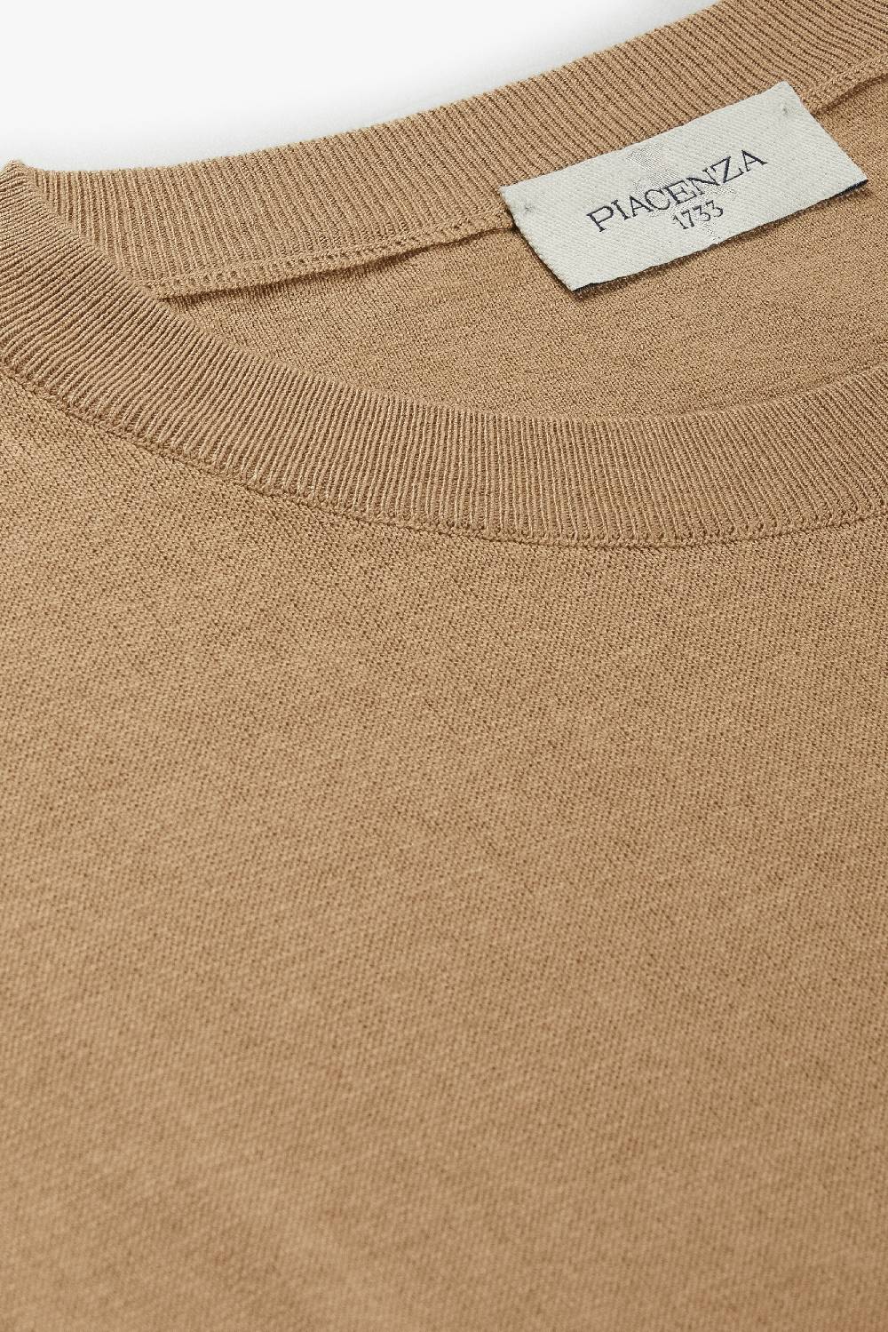 Piacenza 1733 Maglia maniche lunghe double needle nocciola Negozio