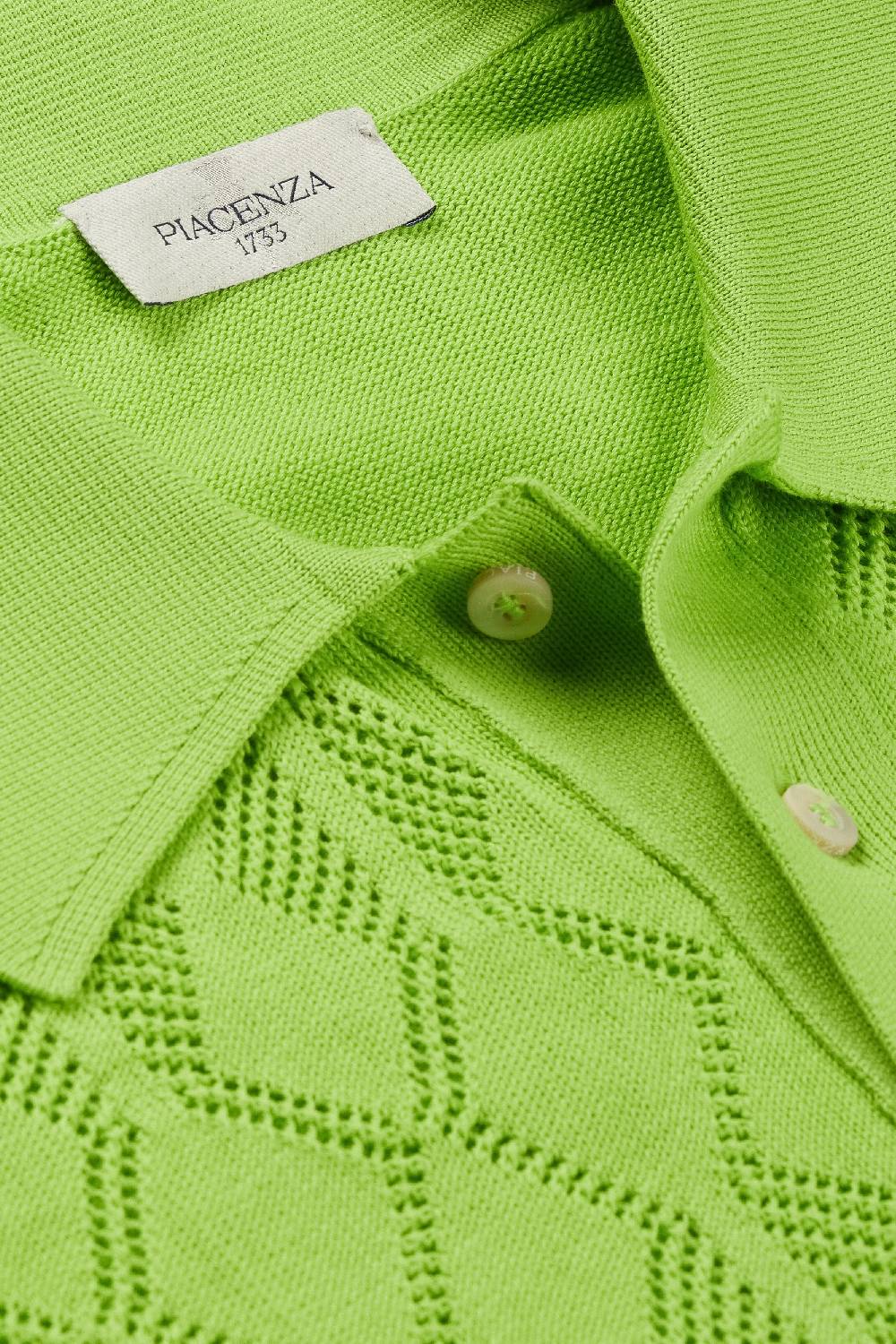 Piacenza 1733 Polo maniche corte crochet verde fluo Promozione
