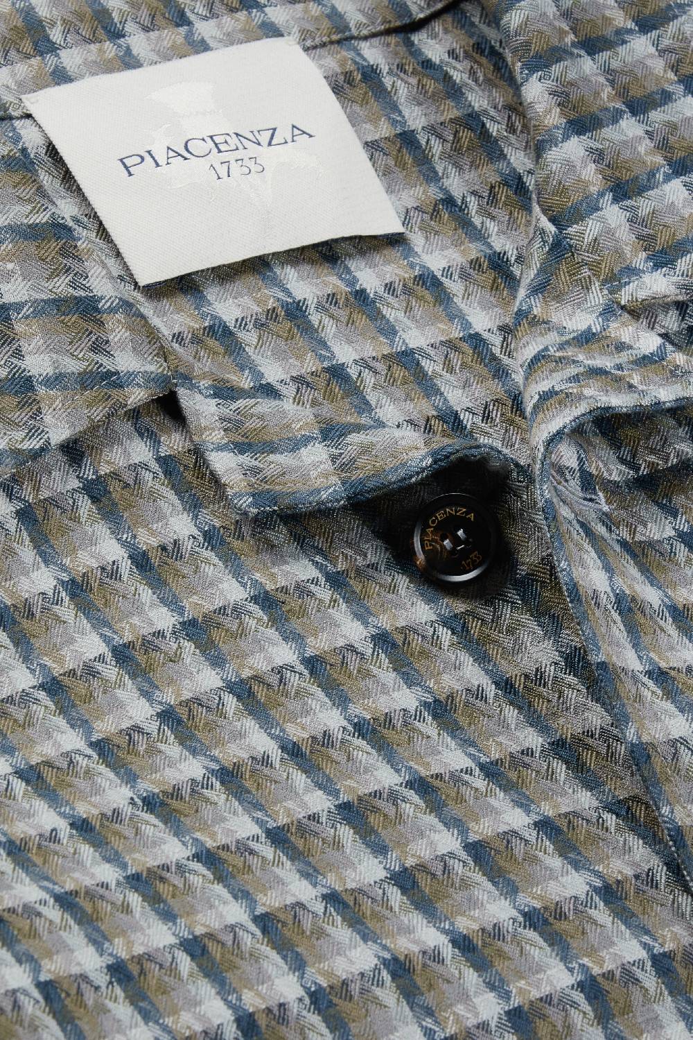 Piacenza 1733 Giacca camicia grigio e azzurro Promozione Limitata