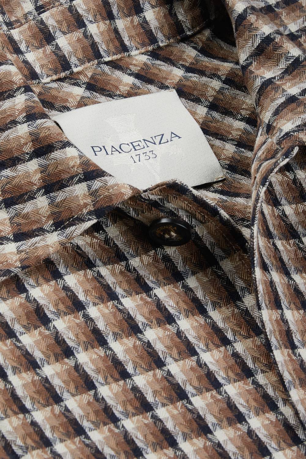 Piacenza 1733 Giacca camicia marrone e blu Fino Al -60%